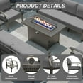 thumbnail image 5 of Gotland 9 Seats Outdoor Metal Patio Furniture Set with 55,000 BTU Gas Fire Pit Table w/Glass Wind Guard Patio Conversation Sectional Sofa Sets-Grey, 5 of 9