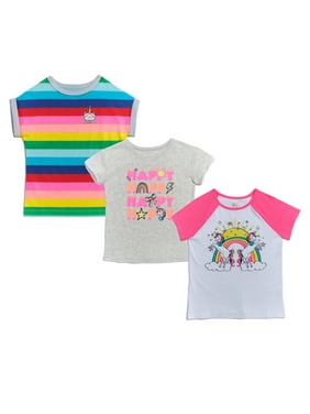 365 Kids from Garanimals Girls 4-10 Graphic Raglan, Ringer and Striped T-Shirts, 3-Pack