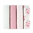thumbnail image 2 of Luvable Friends Baby Girl Cotton Flannel Receiving Blankets, Floral 4-Pack, One Size, 2 of 2