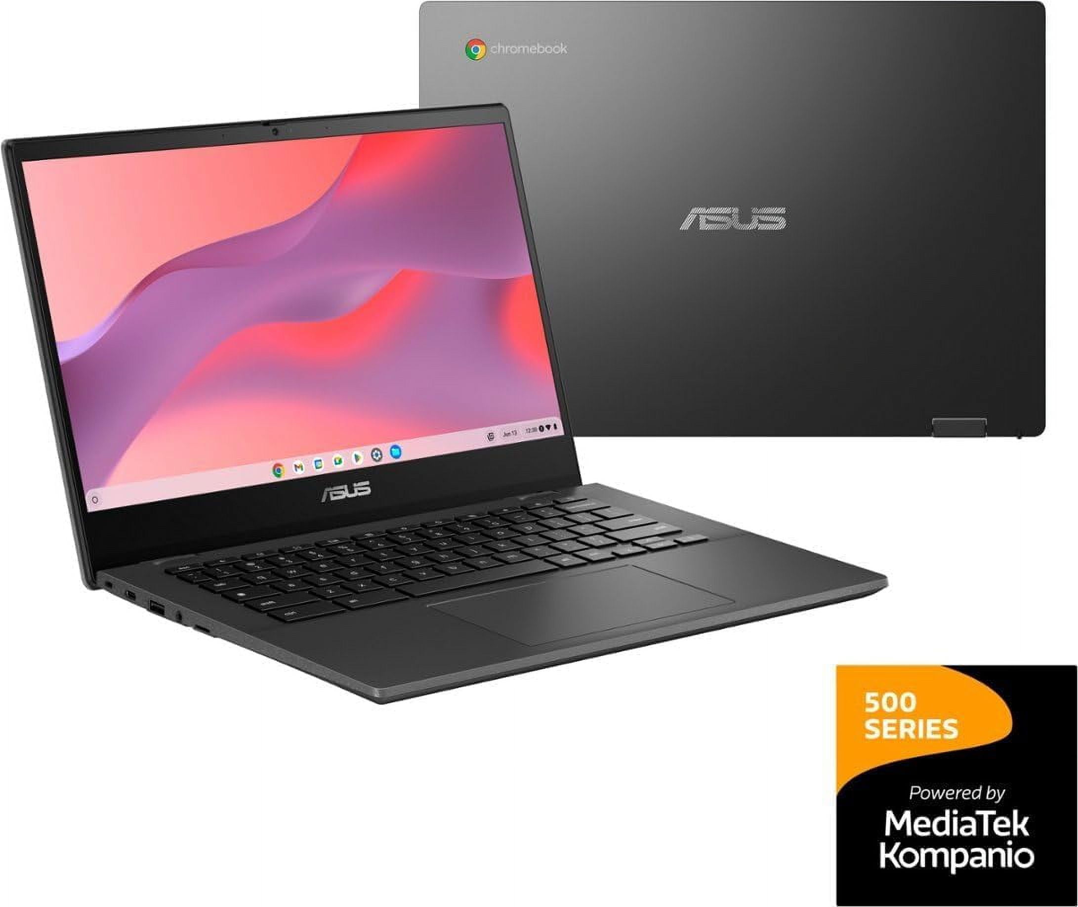 ASUS CM14 Chromebook 14" FHD LED-backlit Display Laptop, MediaTek Kompanio 520, 4GB DDR4 Memory, 64GB eMMC, Long Battery Life, Gravity Gray, Chrome OS with Mazepoly Accessories