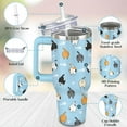 thumbnail image 2 of 40 oz Cat Tumbler with Handle and Straw, Blue Cat Stainless Steel Vacuum Insulated Travel Coffee Mug Cup Water Bottle, Kitty Stuff Accessories Decor, Cats Lover Gifts for Women Girls, 2 of 6