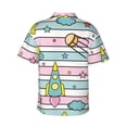 thumbnail image 3 of Disketp Hawaiian Shirts For Men,Space Doodle Print Mens Casual Short Sleeve Button Down Shirts Beach Shirt, 3 of 8