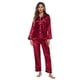 thumbnail image 1 of Conjunto de pijama suave para mujer, ropa de dormir sedosa, pijama de fiesta de manga larga, 1 of 5