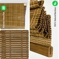 thumbnail image 2 of CALYX INTERIORS Cordless Bamboo Roman Shade Blind, Light Filtering, 34"W x 64"H, Ceylon Chestnut, 2 of 6