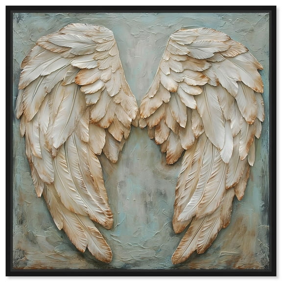 Wings of Ash I Canvas Wings Wall Art by Art Remedy, Black Frame, 12" x 12"
