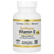 California Gold Nutrition Sunflower Vitamin E, with Mixed Tocopherols, 400 IU, 90 Veggie Softgels