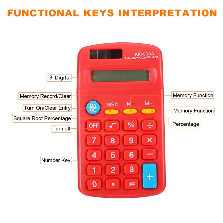 Olympia 1110 Pocket Calculator - Solar & Battery Powered, 10-Digit LCD, Basic Functions With Memory & Square Root (Red)-467864