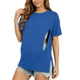 thumbnail image 2 of Gytharion Women's Breastfeeding Pregnancy Blouse Solid Color Zippered Crewneck Short Sleeve Tees Comfortable Maternity Nursing Tops, 2 of 6
