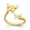 14k Yellow Gold Polished Twin Butterfly Toe Ring