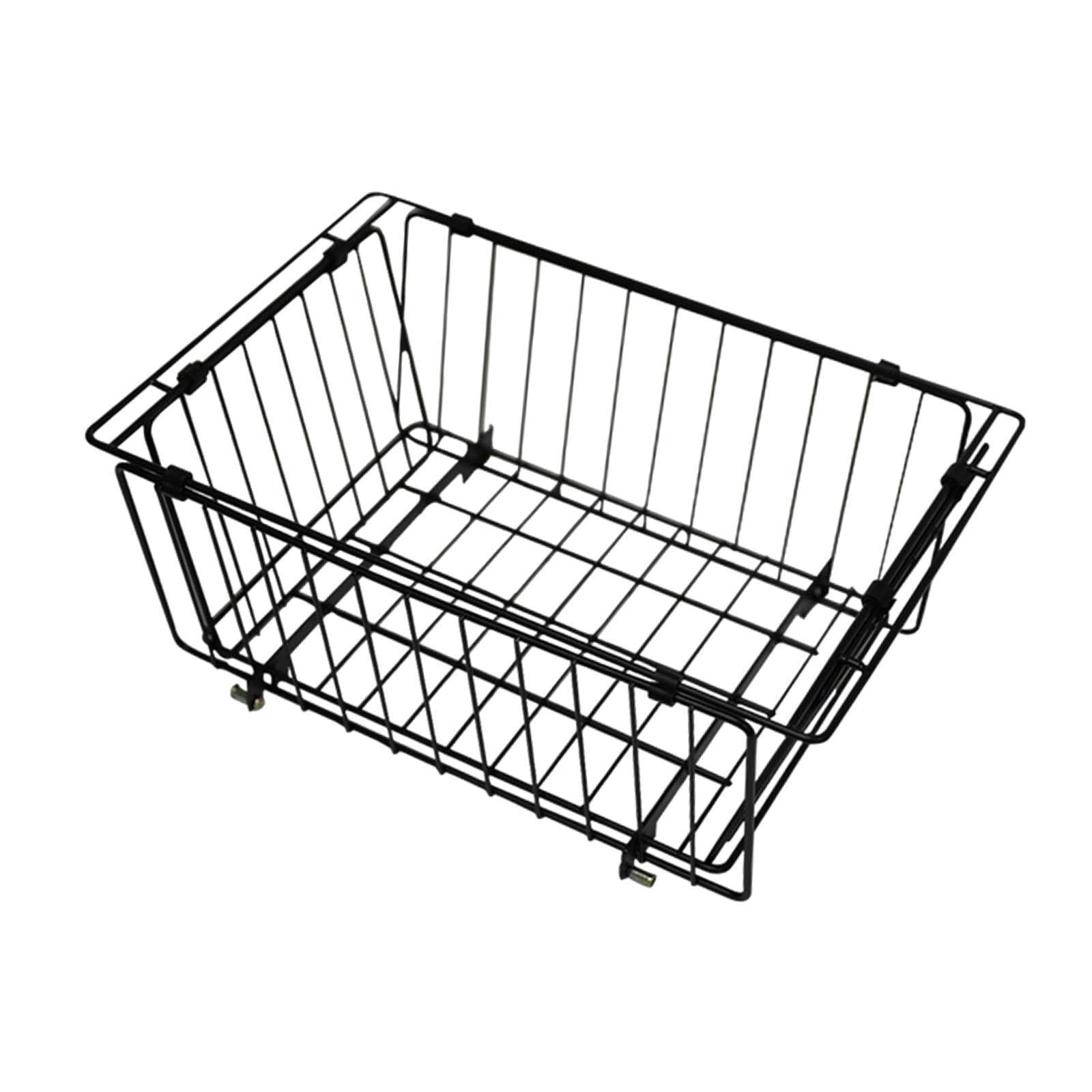 MAGIDEAL Wire Folding Basket Camping Storage Basket for Hiking Picnic Outside Camping Black