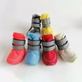 thumbnail image 3 of 4Pcs Pet Shoes Solid Color Anti-slip Breathable Dog Mesh Boots for Summer, 3 of 8
