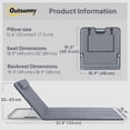 thumbnail image 2 of 2 Pieces Beach Lounge Chair, Outdoor Folding Chaise Lounge Set w/ Pillow for Sunbath, Snap, Grey, 2 of 7