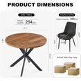 thumbnail image 2 of NORDICANA 37" Round Dining Table Set, Mid Century Modern Round Dining Table for 4 Person, Coffee Table for Kitchen Dining Room, Office, Save Space (1 Table with 4 Black Chairs), 2 of 7