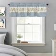 thumbnail image 3 of Curtain Valance for Windows, Rural Daisy Wildflower Leaves Kitchen Valances Rod Pocket Short Curtains, Watercolor Blue Stripes Window Valance for Bedroom Bathroom Living room 56x16in, 3 of 9