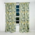 thumbnail image 2 of Designart "Peaceful Green Florals In White Garden" Floral Curtain Panels, 2 of 6