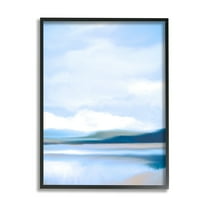 Stupell Industries Blue Beach Shore Nature Painting Black Framed Art Print Wall Art, 11 x 14