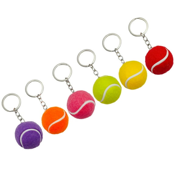 LABSERRON 6Pcs Metal Creative Tennis Keychains for Friends and Athletes as Decoration