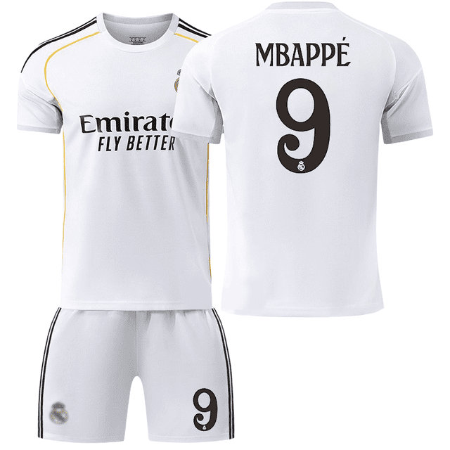 2025/26 Black Football Sportswear Printed MBAPPE 9# Fan Training Football Jersey Set