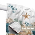 thumbnail image 4 of Beach Coastal Swag Valances for Windows, Kitchen Window Curtains Over Sink, Nautical Shell Starfish Coral Summer Window Treatment Curtains for Living Room/Bedroom Curtains 2 Panel Sets 36"x45", 4 of 8