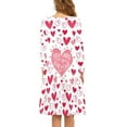 thumbnail image 3 of Renewold Special Occasion Daily Midi Dress Pink Hearts Valentine's Day Winter Fall Dresses for Girls Swing Twirl Dress for Women Size L Cozy Flowy Dresses, 3 of 7