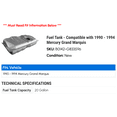 thumbnail image 2 of Fuel Tank - Compatible with 1990 - 1994 Mercury Grand Marquis 1991 1992 1993, 2 of 2