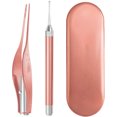 thumbnail image 1 of 2 Pcs Ear Wax Removal Tool with Light - Ear Pick Cleaner Kit for Kids and Adults, Earwax Spoon Digger & Tweezers for Ear Health Care Gift Set with Case, 1 of 9