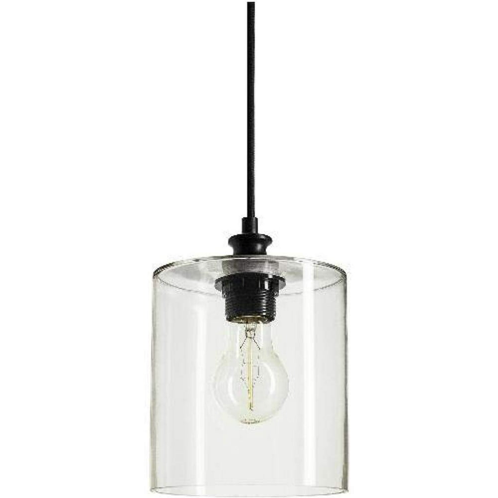 Sunlite 07058 1 Light (Medium Screw Base) Glass Cylinder Pendant Light Fixture (AQF/GC