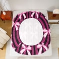 thumbnail image 5 of jejeloiu Cute Bowtie Bow Twin Sheet Sets,Pink Black Stripe Bedding For Girls Kids 3 Pieces, 5 of 7