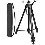 Huepar Tripod 1.6m/5.2ft Flat Head Aluminum Tripod for Laser Level, with Handle and Bubble Level, with 5/8"-11 Male