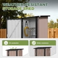 thumbnail image 5 of BaPiPro 3x3 ft Small Outdoor Storage Shed, Metal Tool Shed with Lockable Door for Garden Storage, Storage Cabinet Brown, 5 of 8