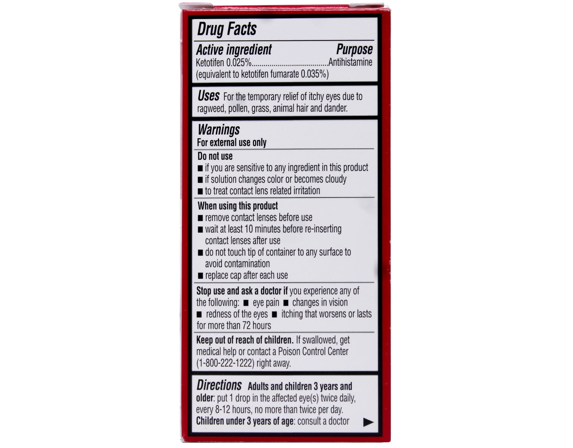 2 Pack - LEADER Sterile Eye Drops for Eye Allergy & Itch Relief, Ketotifen Antihistamine Solution 0.035%, Up to 12 Hours, Prescription Strength 0.34 fl oz