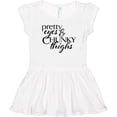 thumbnail image 3 of Inktastic Pretty Eyes and Chunky Thighs Girls Toddler Dress, 3 of 5