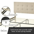 thumbnail image 6 of DeCoro Cambridge Easy Assembly Upholstered Platform Bed with Headboard, Metal Frame with Solid Wood Slat Support, No Box Spring Required and Noise-free, King, Linen, 6 of 10