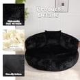 thumbnail image 6 of Hforesty 55" W Giant Adult Round Faux Fur Foam Filled Bean Bag Sofa With 3 Back Pillows,No Assembly, 6 of 10