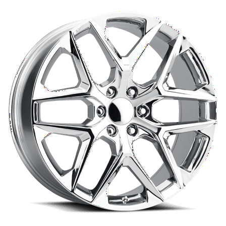 SSW Custom Wheel 22x9 inch 6-139.7 Bolt-Pattern 31 Offset Chrome Rim Style Split 6 Spoke for Truck/SUV