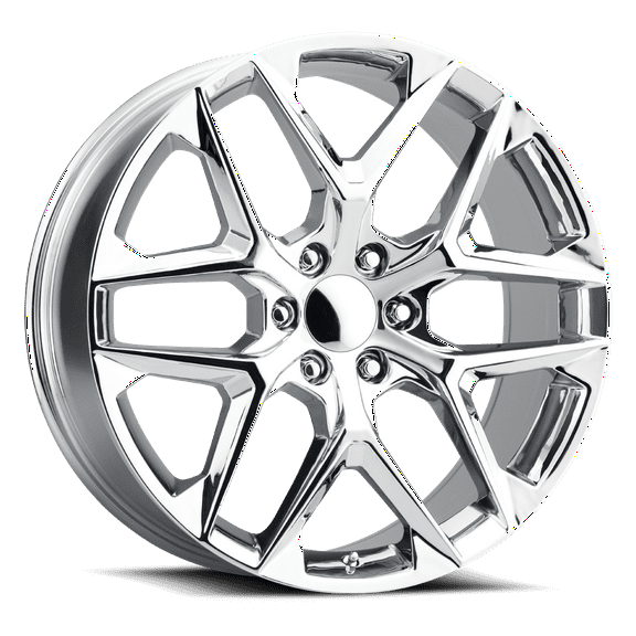 SSW Custom Wheel 22x9 inch 6-139.7 Bolt-Pattern 31 Offset Chrome Rim Style Split 6 Spoke for Truck/SUV