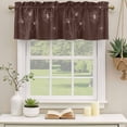 thumbnail image 3 of Brown Floral Valances for Windows, Decorative Rod Pocket Window Valance Curtains, Spring Flower Short Curtain Drapes for Kitchen/Bathroom/Living Room, 2 Panels, 42" W x 18" L, 3 of 8