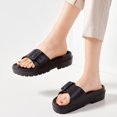 thumbnail image 5 of Women's Fashion Thick‑Sole Adjustable Buckle Strap Sandals, EVA Open‑Toe Slide Sandals For Summer Beach Pool Outdoor Casual Daily Wear Black, 5 of 5