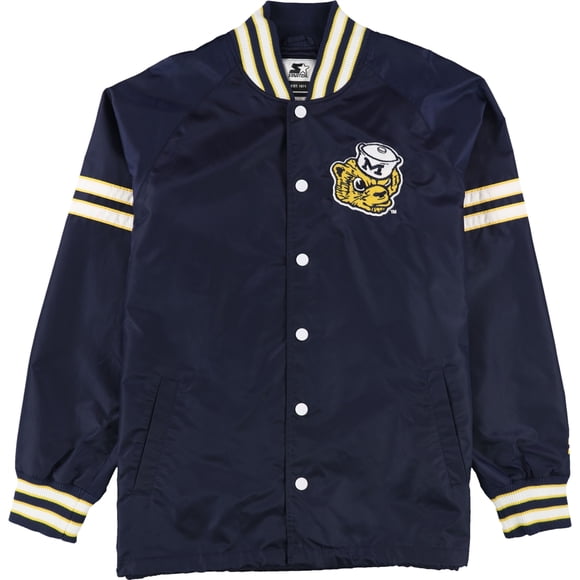 STARTER Chaqueta de la Universidad de Michigan para hombre, azul, grande