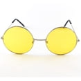 thumbnail image 3 of EeaseMX 2 gafas de sol redondas de gran tamaño con protección UV400 para hombre y mujer (montura dorada, gafas amarillas), 3 of 7