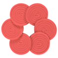 thumbnail image 2 of Haosy Set of 6 Drink Woven Coaster with Holder Heat Resistant Non-Slip Bar Coasters 4 Inches Light Red, 2 of 7