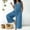 Blue, variant on ClodeEU Women's V Neck Sleeveless Drawstring Waist Wide Leg Jumpsuit, Casual Loose Romper with Pockets Black,Women's Plus L