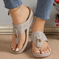 thumbnail image 5 of Women's Bohemian Wedge Flip-Flops Trendy Comfort Platform Sandals Summer Dating Work Walking Thong Sandals Shoes, 5 of 5