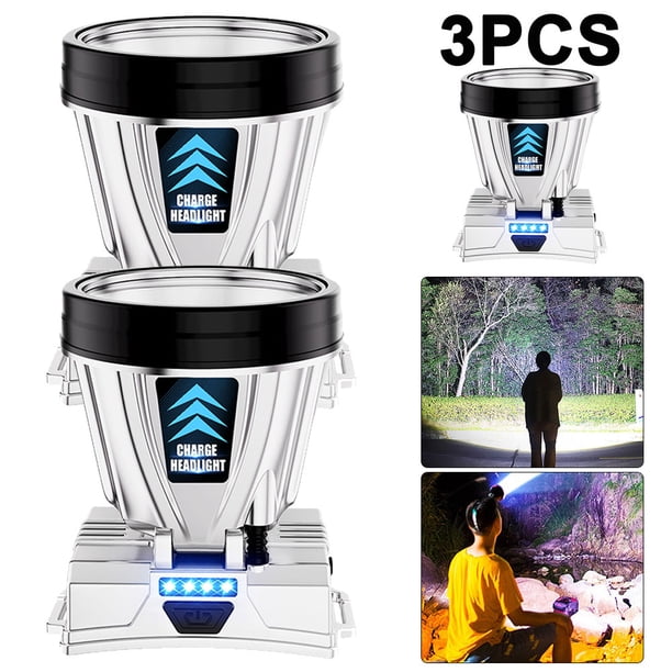 Linterna Pesca 3 Uds para Acampar Al Aire Libre Correr Ciclismo (luz 32 Luces) Blanca