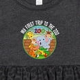 thumbnail image 4 of Inktastic 1st Trip to Zoo Animals Girls Baby Dress, 4 of 5