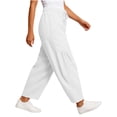 thumbnail image 7 of Tumotour Athletic Workout Running Pants for Women Elastic Waist Drawstring Wide-Leg Pants Slacks Summer Beach Trousers with Pocket, 7 of 7