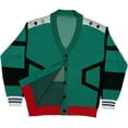 thumbnail image 2 of Anime Hero Cardigan Sweater Green Cardigan Jacket Top Coat, 2 of 7