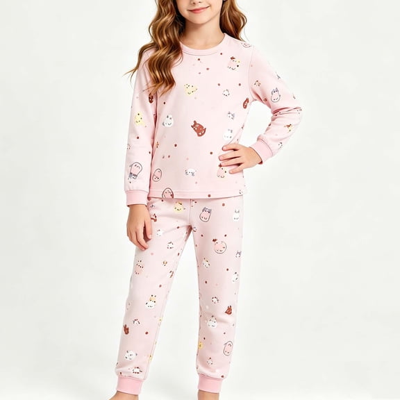 ZOYOEN Toddler Girls Outfits Set- Long Sleeve Soft Cotton Cute Casual T Shirts and Pants Kids Fall Winter Clothes Pink Size 2-6 T