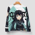 thumbnail image 3 of Demon Slayer Tokito Muichiro Mens Crew Neck Sweatshirt 3D Printing Fall Clothes Long Sleeves Fashion Blouse Top Casual Pullover Sweater S, 3 of 7