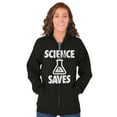 thumbnail image 4 of Science Saves Nerdy Scientist Geek Unisex Fleece Graphic Zip Up Hoodie Brisco Brands 2X, 4 of 5